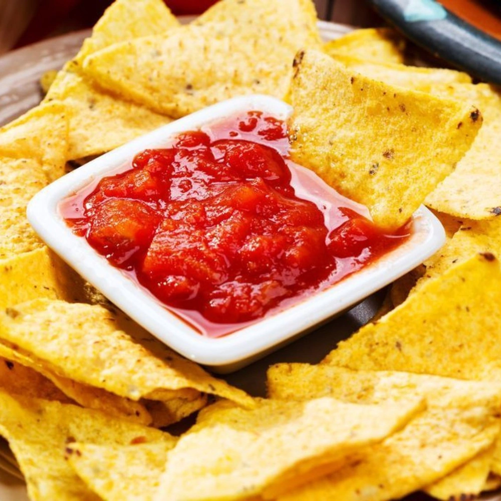 chips & roasted chili-corn salsa